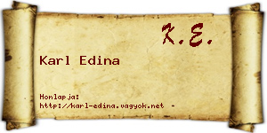 Karl Edina névjegykártya
